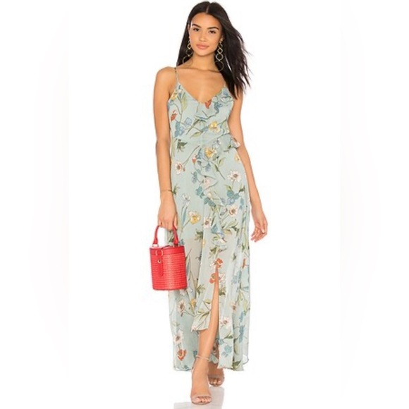 ASTR The Label Sienna Dress Sage Multi Floral Spaghetti Strap Size Small - Picture 1 of 12